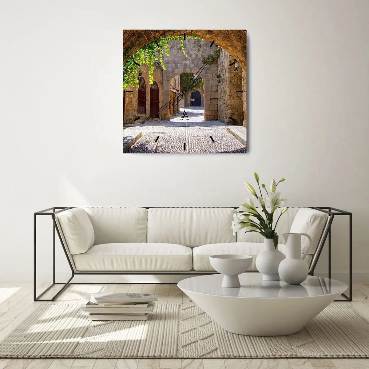 Wall clock - Clock on glass - Procession Is on Its Way - 40x40 cm