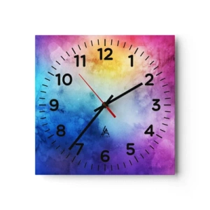 Wall clock - Clock on glass - Almost in Seventh Heaven - 40x40 cm