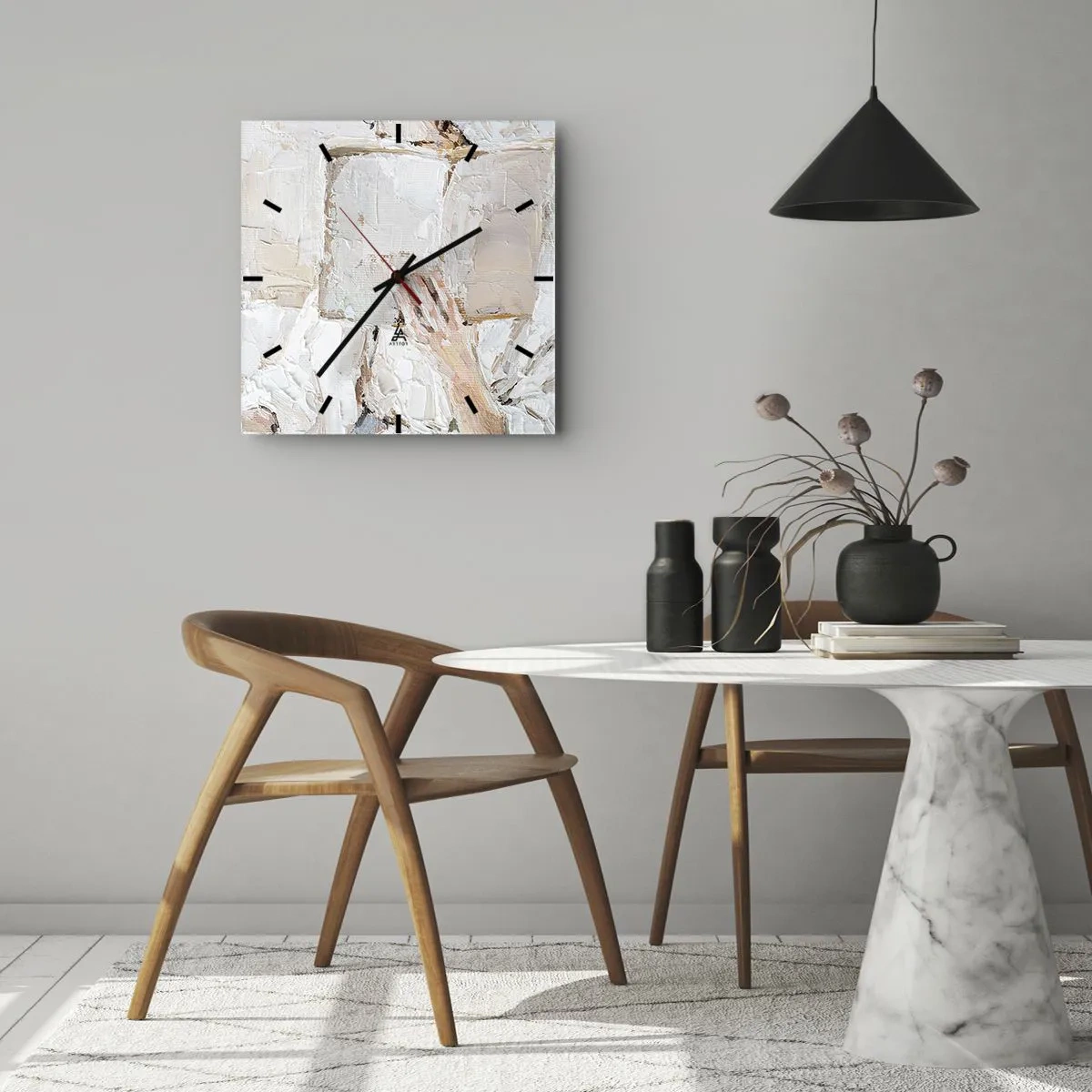 Wall clock - Clock on glass - In Another World - 40x40 cm