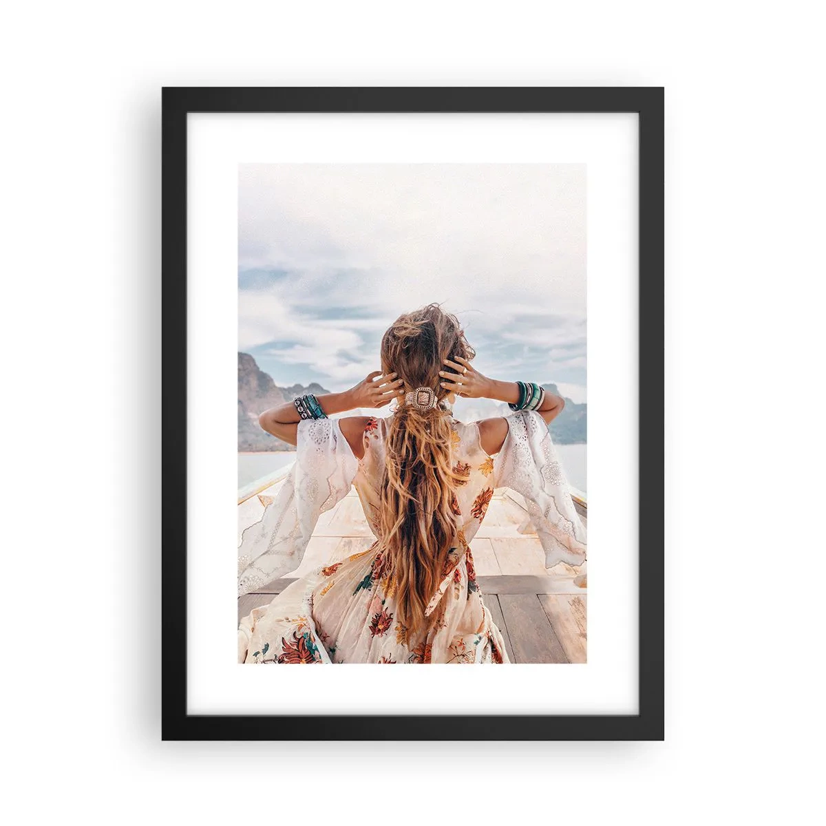 Poster in black frame - On the Way to Happiness - 30x40 cm