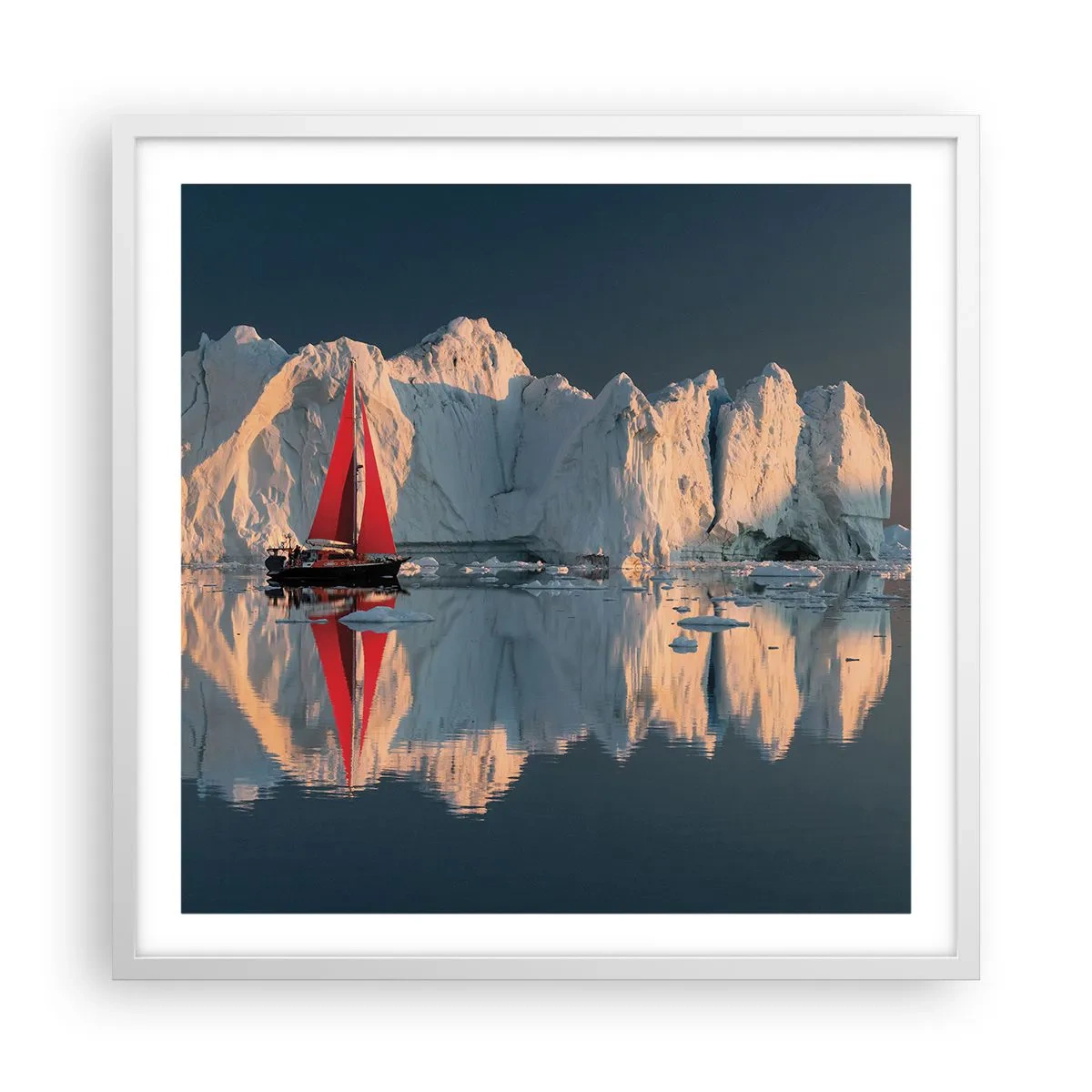 Poster in white frmae - On the Edge of the World - 60x60 cm