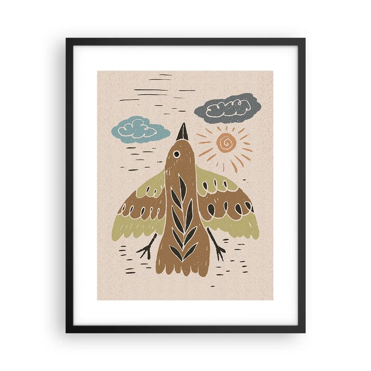 Poster in black frame - Joyful Flight - 40x50 cm