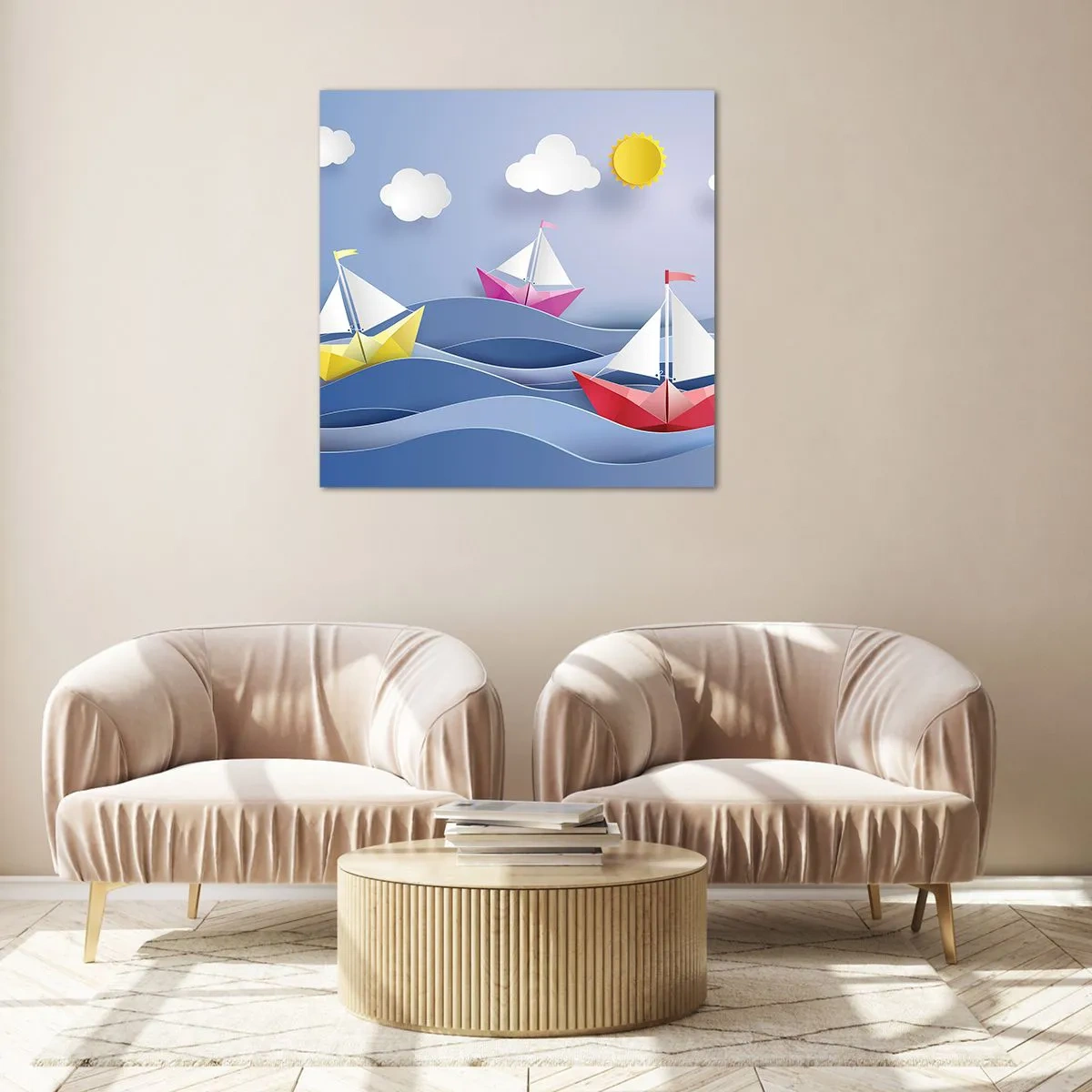 Glass picture - Rocking the Waves - 70x70 cm
