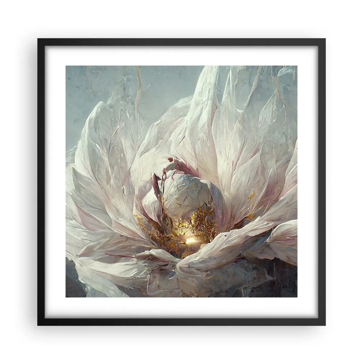 Poster in black frame - It Blooms Once Every Hunderd Years - 50x50 cm