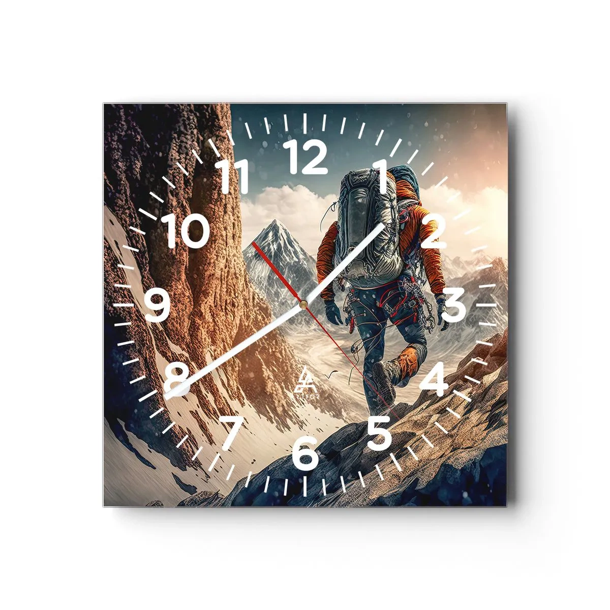 Wall clock - Clock on glass - Lonely Warrior - 40x40 cm