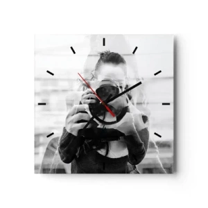 Wall clock - Clock on glass - Creator and the Creation - 30x30 cm