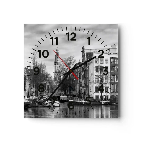 Wall clock - Clock on glass - Amsterdam Atmosphere - 40x40 cm