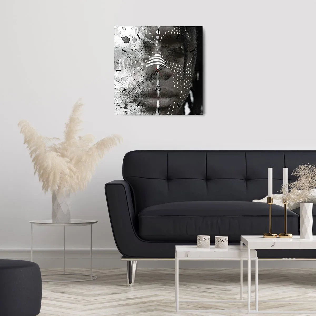 Wall clock - Clock on glass - Dsicover Primordial Spirit - 40x40 cm