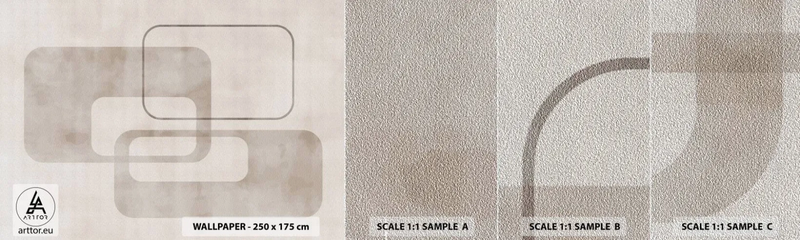 Photo Wallpaper Sample Premium Sand - Geometrical Grout - Shapes, Minimalism, Bright - 100x30 cm