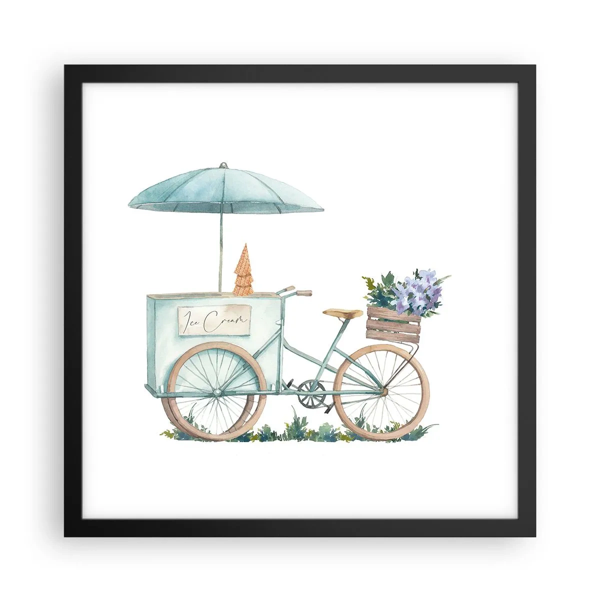 Poster in black frame - Sweet Memory of the Summer - 40x40 cm