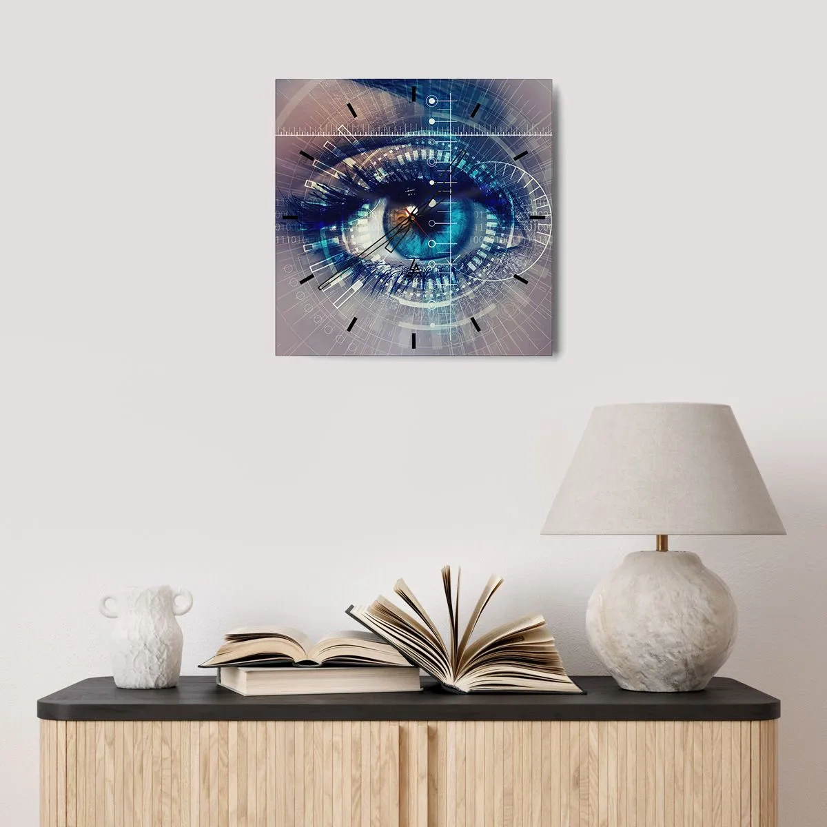 Wall clock - Clock on glass - You Think You Know Me - 40x40 cm