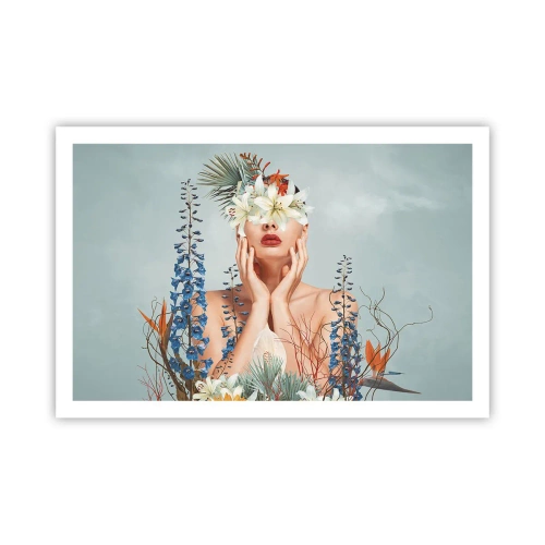 Poster - Woman – Flower - 91x61 cm