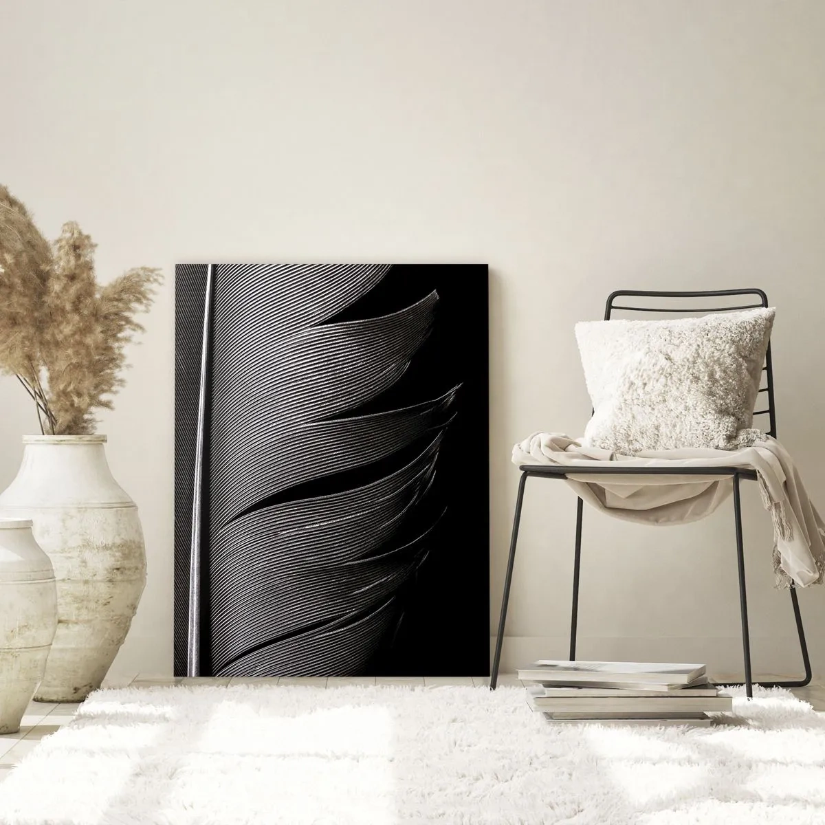 Glass picture - Feather - Wonderful Constract - 80x120 cm