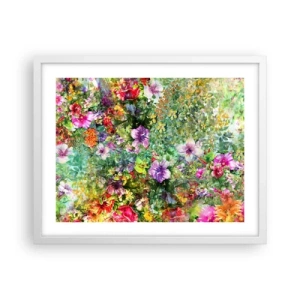 Poster in white frmae - Lost in the Flowers - 50x40 cm