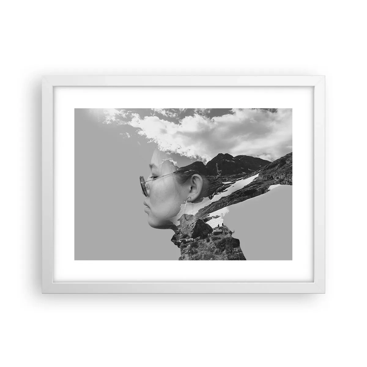 Poster in white frmae - Cloudy Portrait - 40x30 cm