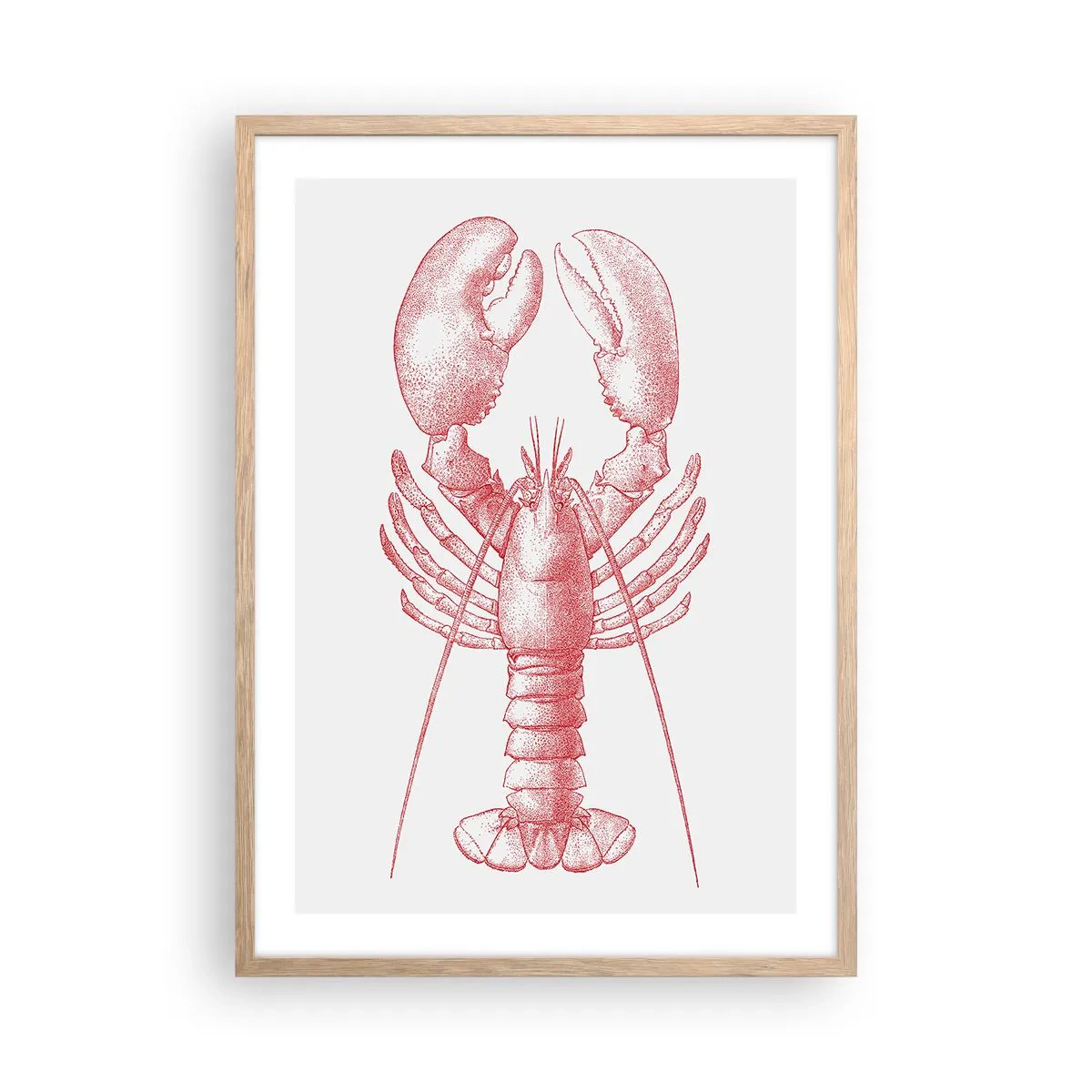 Poster in light oak frame - Lobster Worthy of a Lobster - 50x70 cm