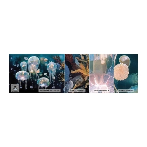 Photo Wallpaper Sample Self-Adhesive Deluxe Sticker - Underwater Ball - Jellyfish, Animals, Depths - 100x30 cm