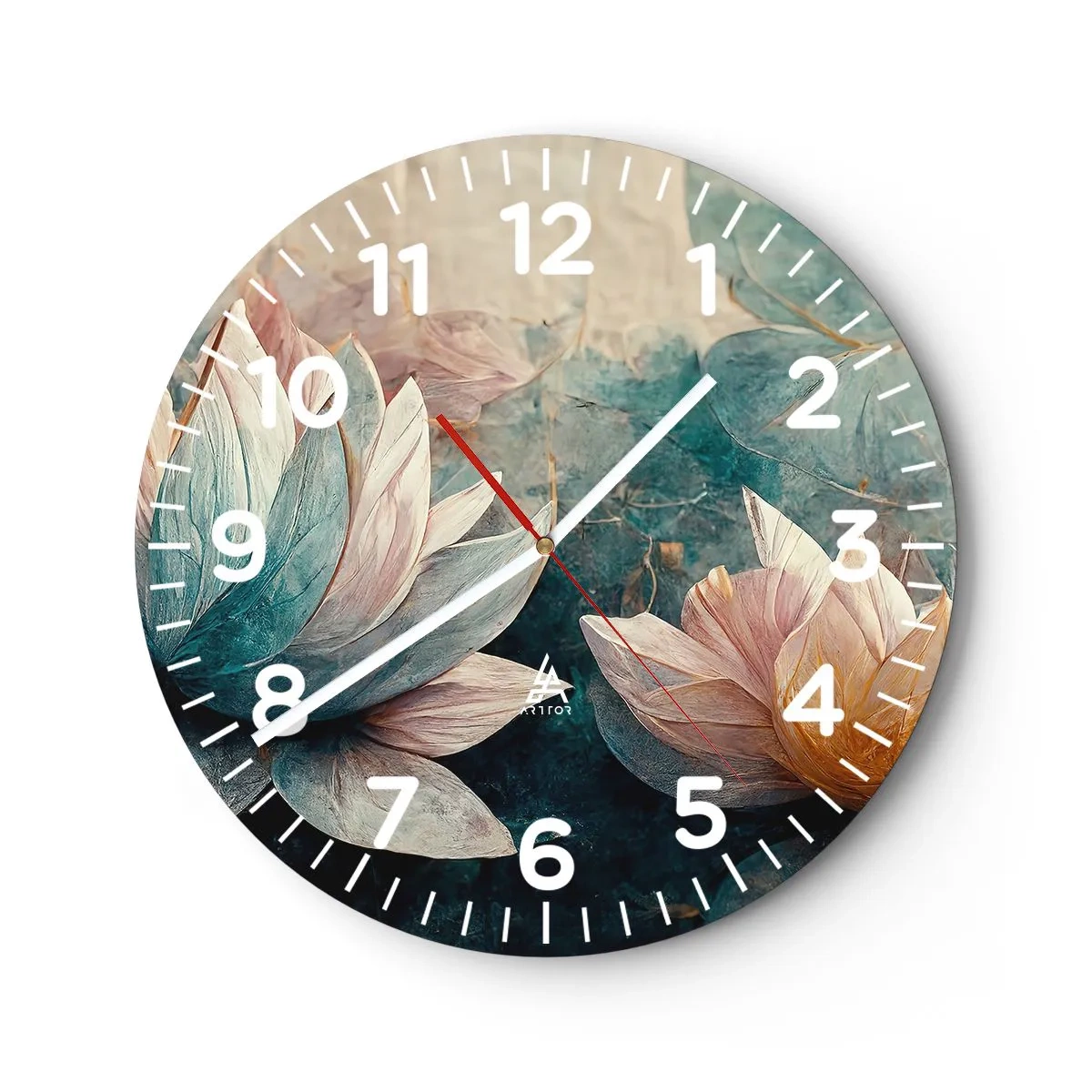 Wall clock - Clock on glass - Stars of the Lake - 30x30 cm