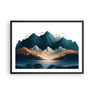 Poster in black frame - Perfect Mountain Landscape - 70x50 cm