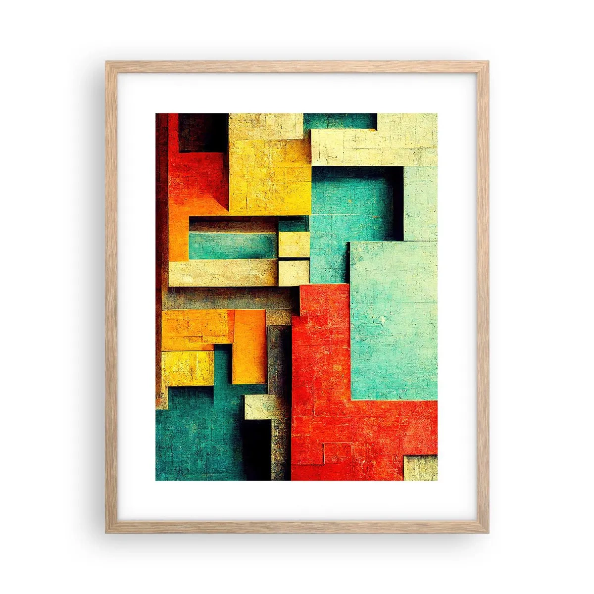 Poster in light oak frame - Festival of Right Angles - 40x50 cm
