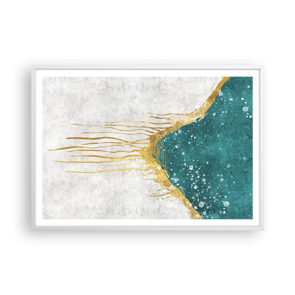 Poster in white frmae - Golden Tide - 100x70 cm