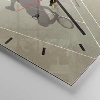 Clock face with lines