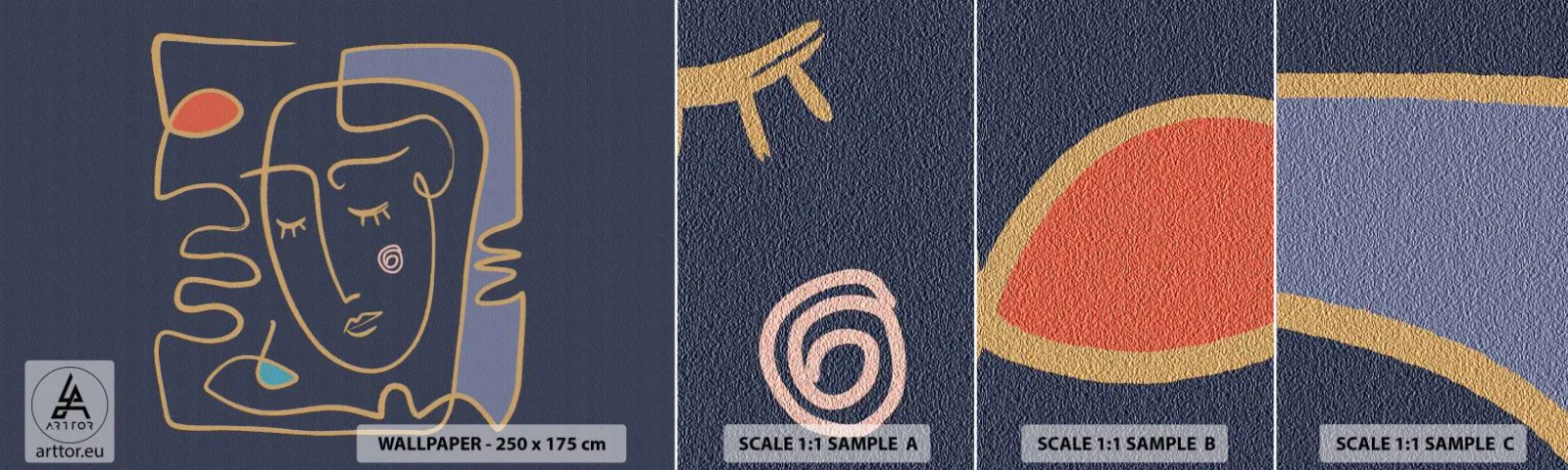 Photo Wallpaper Sample Self-Adhesive Deluxe Sticker - Deeply In Thoughts - Portrait, Face, Piece - 100x30 cm