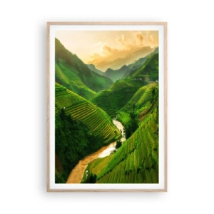 Poster in light oak frame - Vietnamese Valley - 70x100 cm