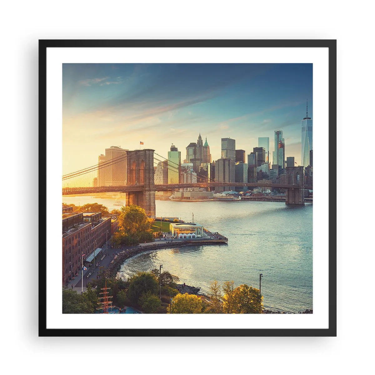 Poster in black frame - Big City Dawn - 60x60 cm