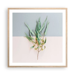 Poster in light oak frame - Pastel Subtlety - 60x60 cm