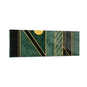 Glass picture - Dynamics of Gold and Azure - 90x30 cm