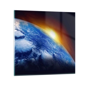 Glass picture - Sunrise by the Blue Planet - 50x50 cm