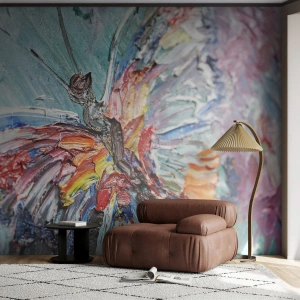 Photo Wallpaper Premium Canvas - Painted by Nature - Abstraction, Butterfly, Piece - 450x315 cm
