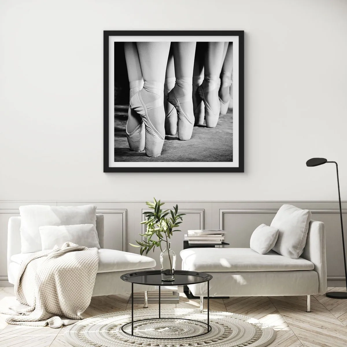 Poster in black frame - Together, Lightly - 60x60 cm
