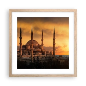 Poster in light oak frame - God Is Great - 40x40 cm