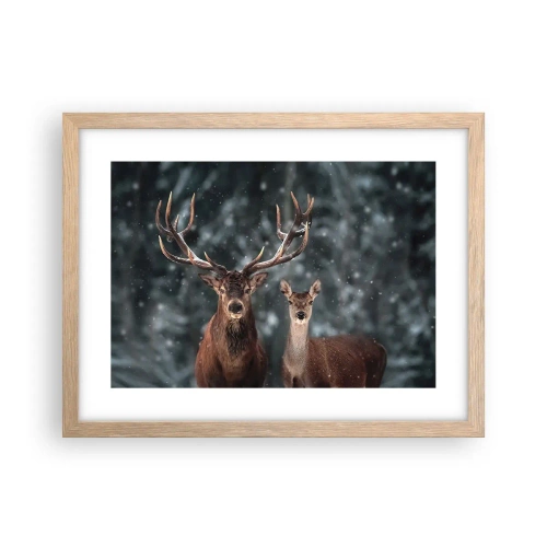 Poster in light oak frame - Master of the Forest with His Wife - 40x30 cm