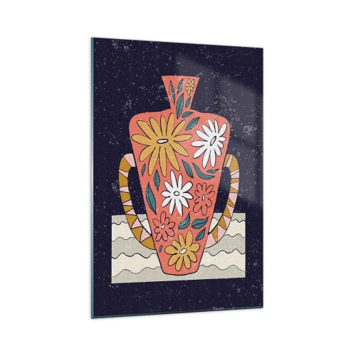 Glass picture - Painted Vase - 70x100 cm