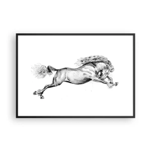 Poster in black frame - Stopped at a Gallop - 100x70 cm
