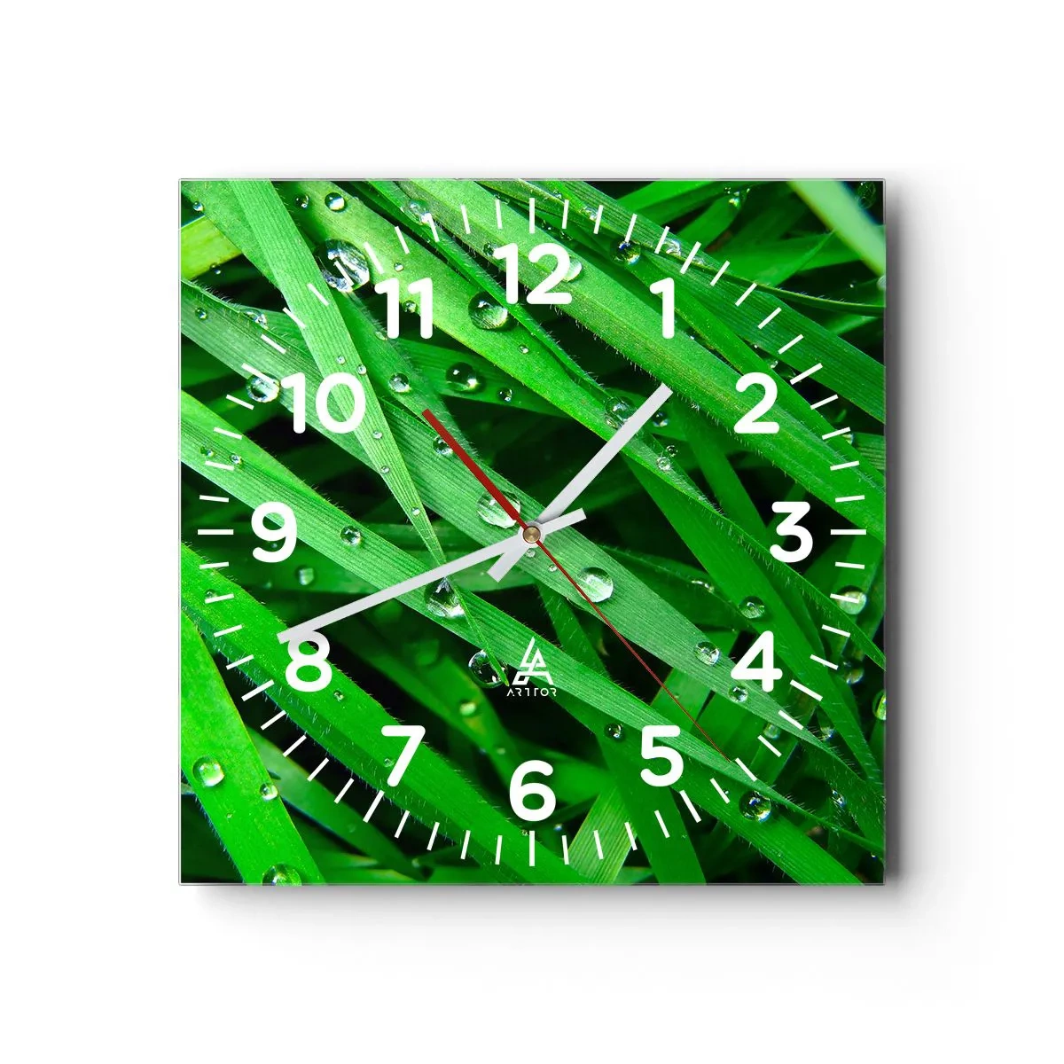 Wall clock - Clock on glass - Go Grren - 40x40 cm