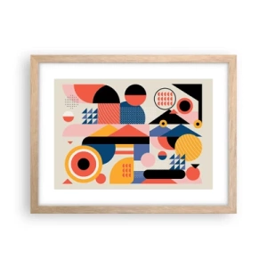 Poster in light oak frame - Composition: Have Fun - 40x30 cm