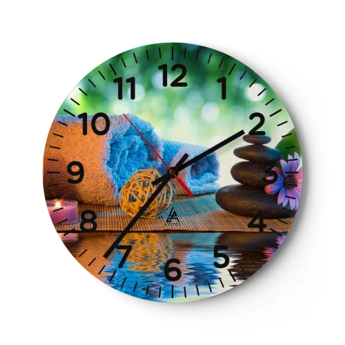 Wall clock - Clock on glass - Time for the Body - 40x40 cm