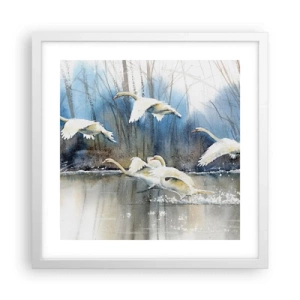Poster in white frmae - Like in a Fairy Tale about Wild Swans - 40x40 cm
