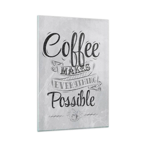 Glass picture - How Not to Love Coffee - 80x120 cm
