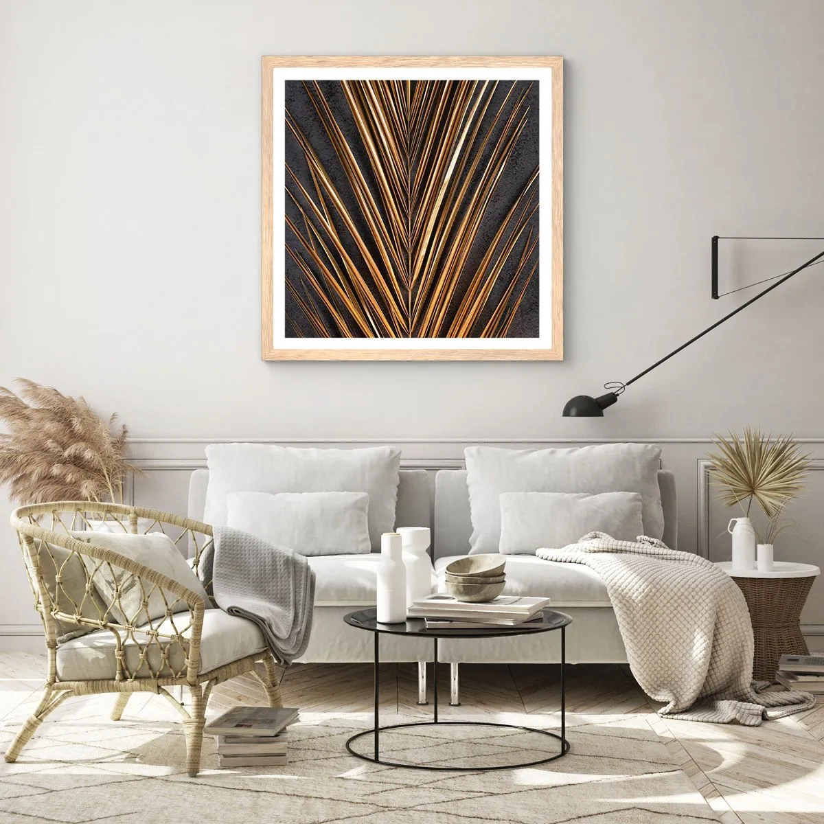 Poster in light oak frame - Gold of the Tropics - 60x60 cm