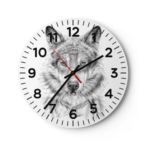 Wall clock - Clock on glass - Born Leader - 30x30 cm