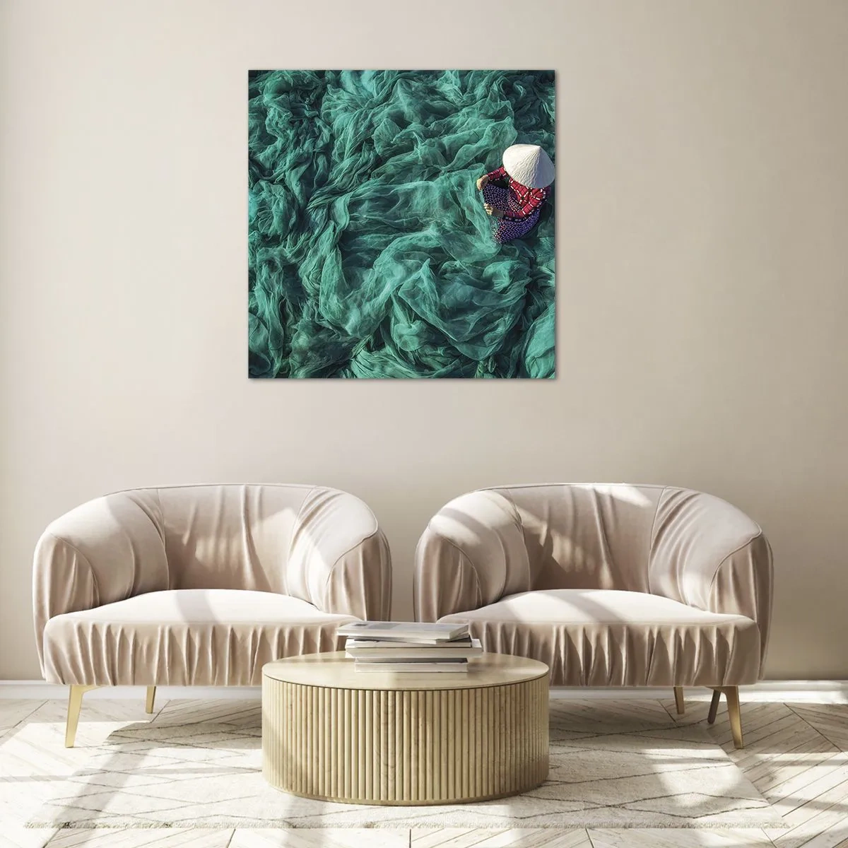 Glass picture - In the Sea of Nets - 30x30 cm