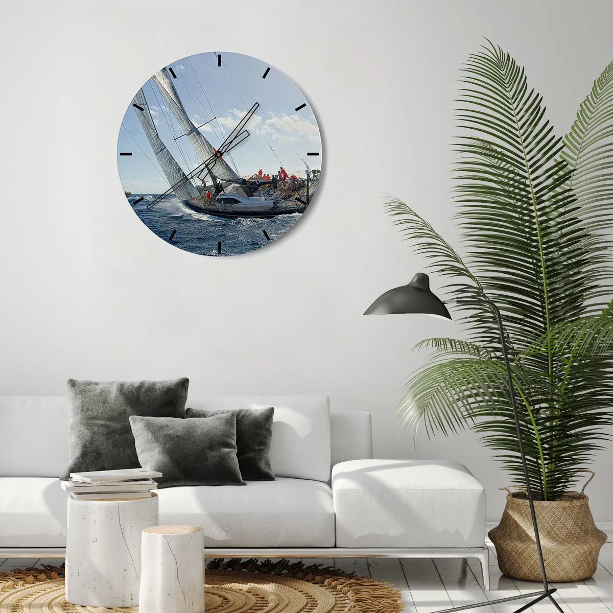 Wall clock - Clock on glass - Let the Better Win - 40x40 cm