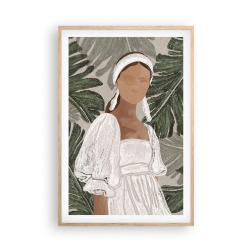 Poster in light oak frame - Exotic Portrait - 61x91 cm