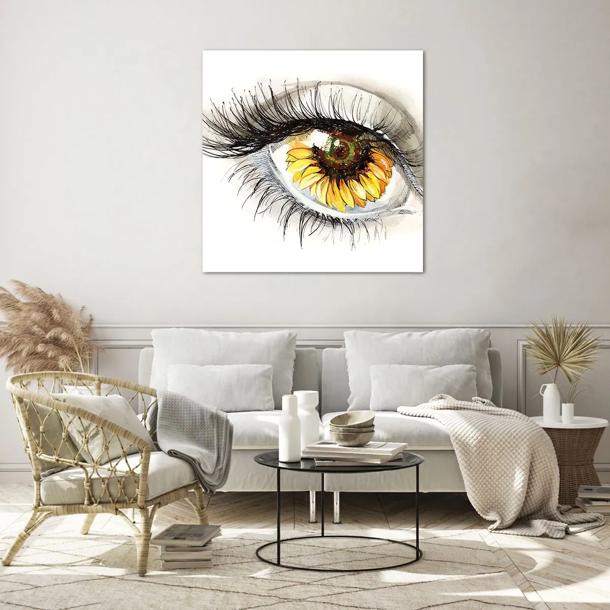 Glass picture - Look Hot As a Summer - 70x70 cm