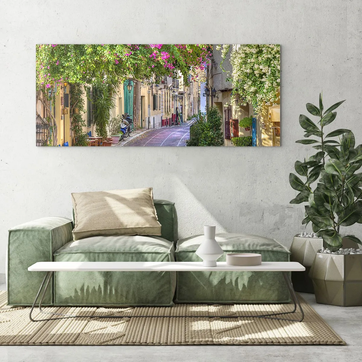 Glass picture - Blooming Alley - 90x30 cm